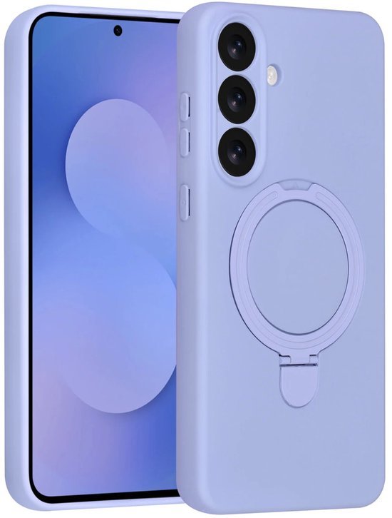 Samsung Galaxy S25 FE Hoesjes Schokbestendige Siliconen Backcover met Ringstandaard - Lila-Ilumina Benelux
