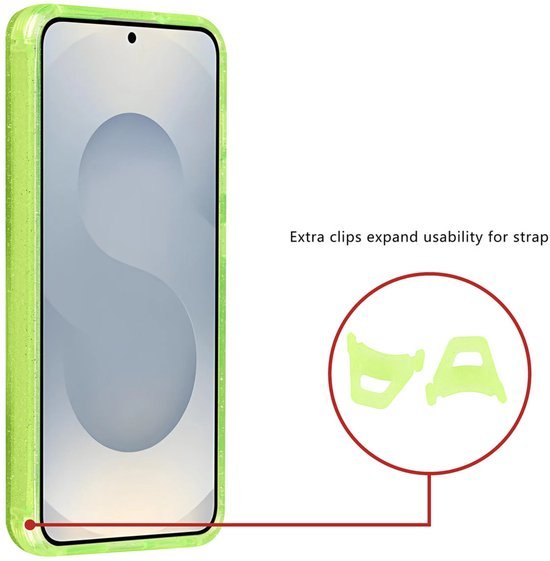 Samsung Galaxy S25 Hoesjes - Magsafe - Glitter Design - Groen-Ilumina Benelux