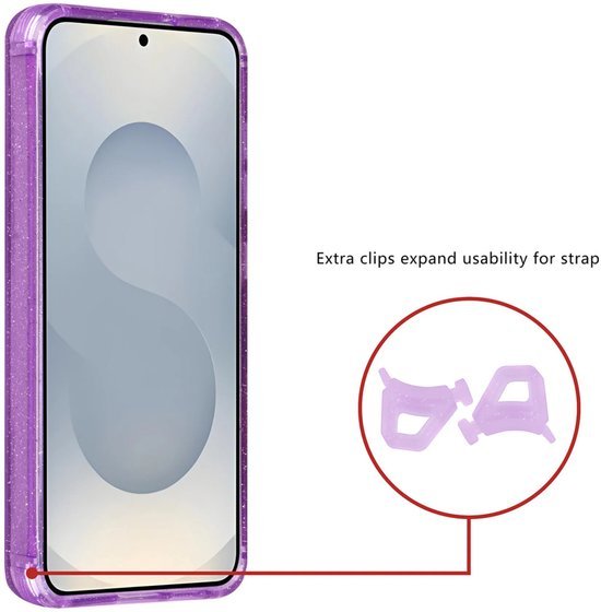 Samsung Galaxy S25 Hoesjes - Magsafe - Glitter Design - Paars-Ilumina Benelux