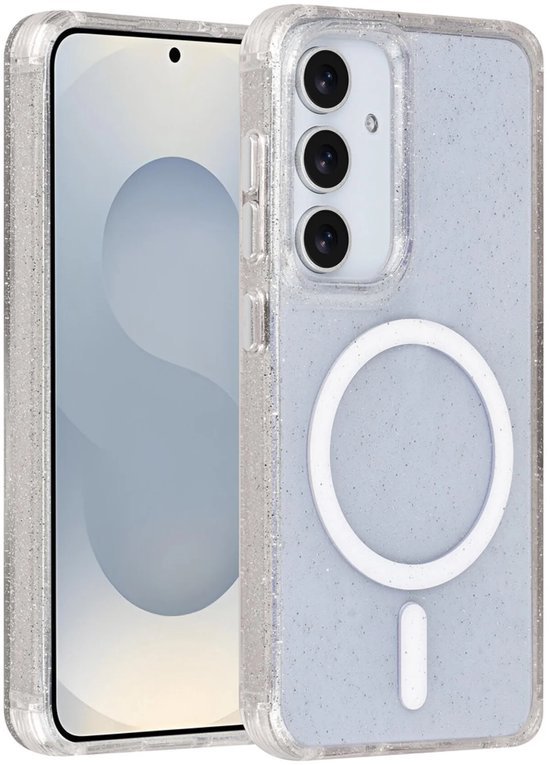 Samsung Galaxy S25 Hoesjes - Magsafe - Glitter Design - Transparant-Ilumina Benelux