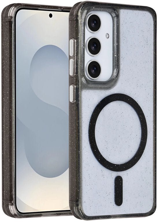 Samsung Galaxy S25 Hoesjes - Magsafe - Glitter Design - Zwart-Ilumina Benelux