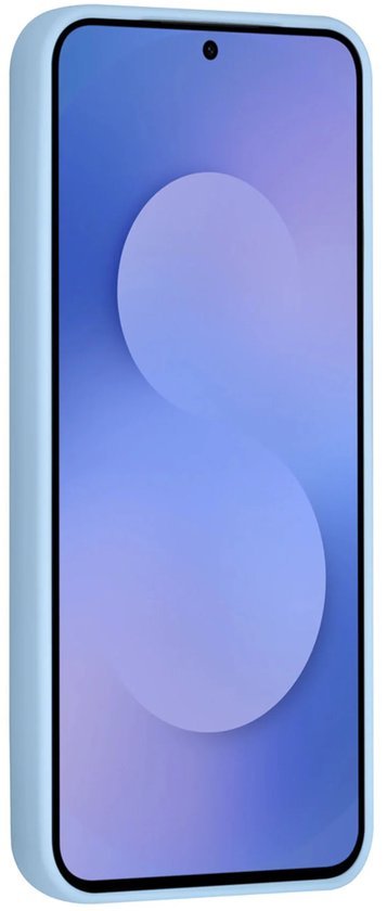 Samsung Galaxy S25 Hoesjes Schokbestendige Siliconen Backcover met Ringstandaard - Baby Blue-Ilumina Benelux