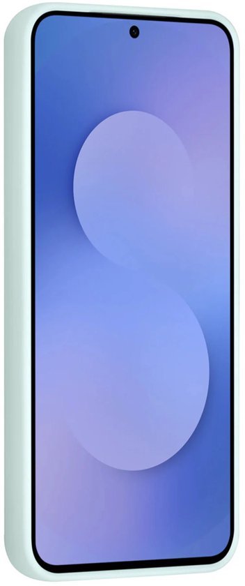 Samsung Galaxy S25 Hoesjes Schokbestendige Siliconen Backcover met Ringstandaard - Mint Green-Ilumina Benelux