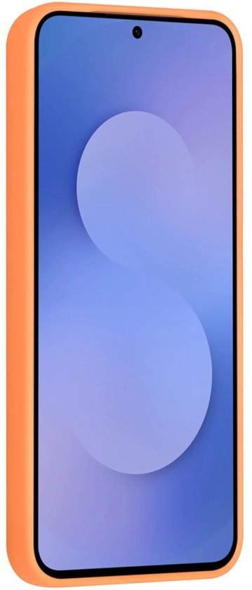 Samsung Galaxy S25 Hoesjes Schokbestendige Siliconen Backcover met Ringstandaard - Tangerine Orange-Ilumina Benelux