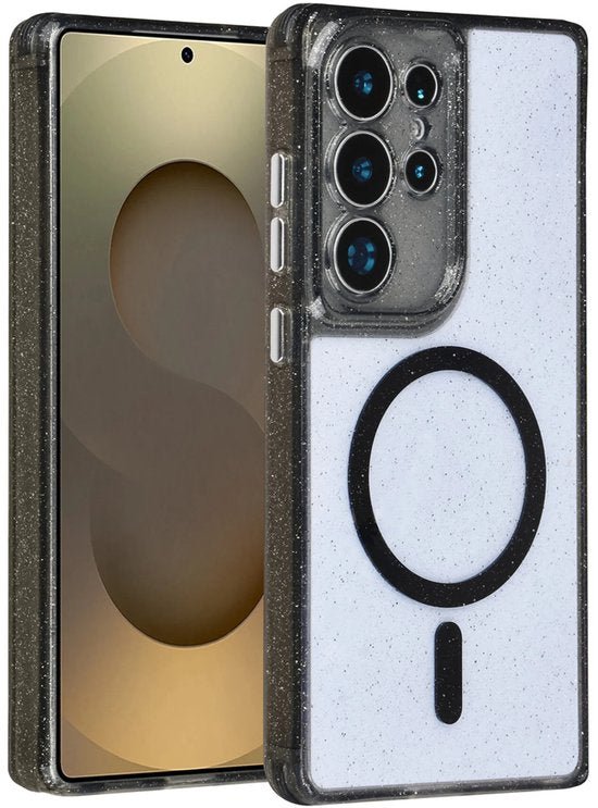 Samsung Galaxy S25 Ultra Hoesjes - Magsafe - Glitter Design - Zwart-Ilumina Benelux