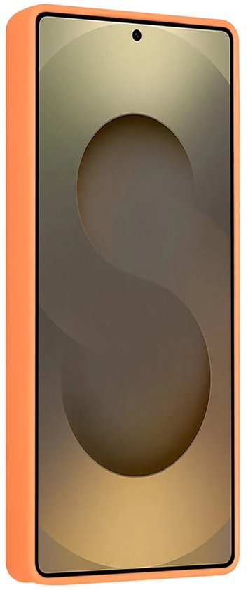 Samsung Galaxy S25 Ultra Hoesjes Schokbestendige Siliconen Backcover met Ringstandaard - Tangerine Orange-Ilumina Benelux