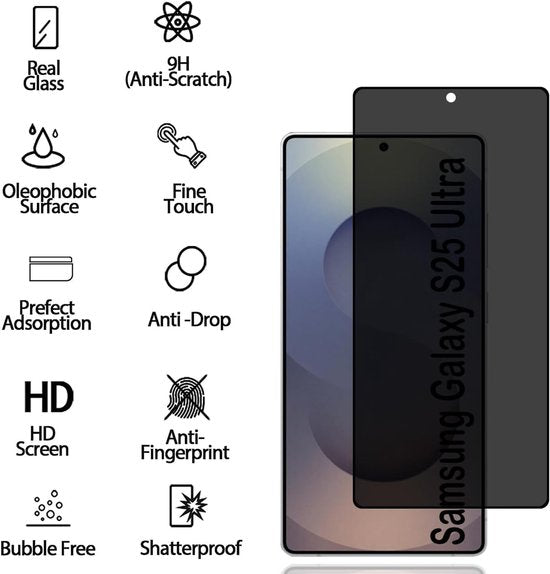 Samsung Galaxy S25 Ultra Screenprotector Gehard 9H – Anti Kras – Tempered Glas – 1-Pack-Ilumina Benelux