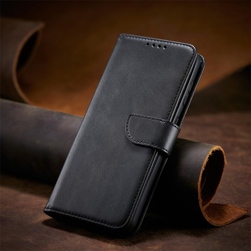 Samsung Galaxy S25FE Hoesjes – Luxe PU Kalfsleer Wallet – Pasjeshouder – Magneetsluiting – Zwart-Hoesjes-Ilumina Benelux