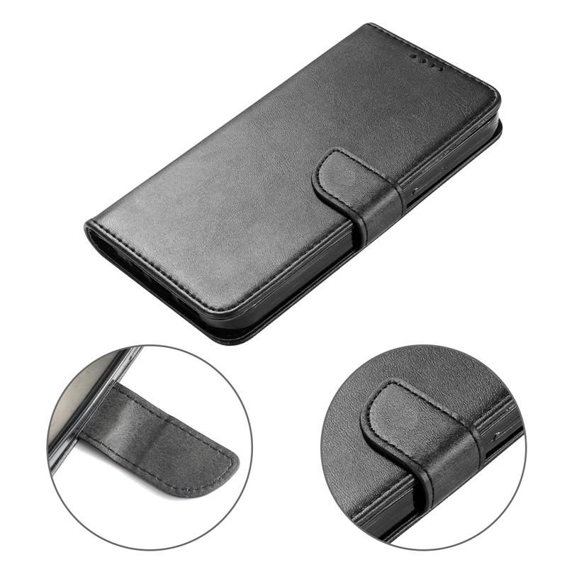 Samsung Galaxy S25FE Hoesjes – Luxe PU Kalfsleer Wallet – Pasjeshouder – Magneetsluiting – Zwart-Hoesjes-Ilumina Benelux