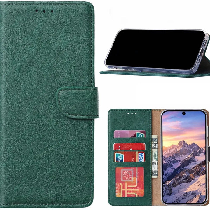 Samsung Galaxy S26 Plus - Groen - Portemonnee Hoesje met 3 Kaartvakken & Magnetische Sluiting-Ilumina Benelux