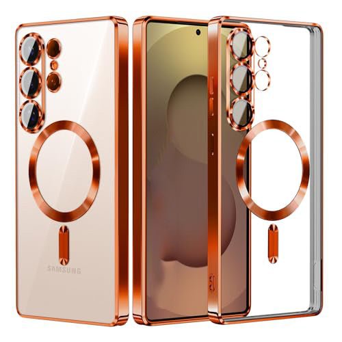Backcover met 2x Screenprotector Samsung Galaxy S26 Ultra Hoesjes – MagSafe Compatible – Ingebouwde Camera Lens Protector - oranje-Hoesjes-Ilumina Benelux