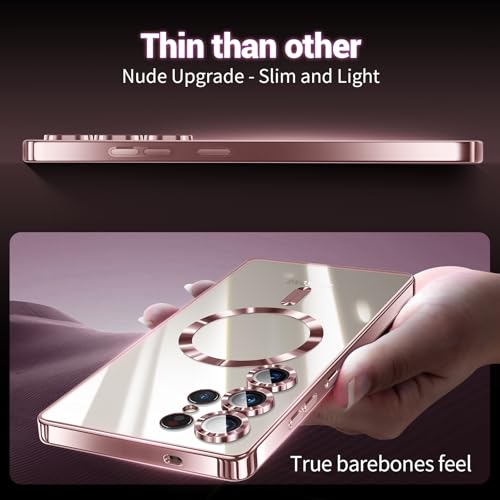 Backcover met 2x Screenprotector Samsung Galaxy S26 Ultra Hoesjes – MagSafe Compatible – Ingebouwde Camera Lens Protector - Roségoud-Hoesjes-Ilumina Benelux