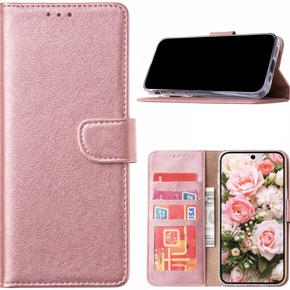 Samsung Galaxy S26 Plus - Roségoud - Portemonnee hoesje + 2X Tempered Glas Screenprotector-Hoesjes-Ilumina Benelux