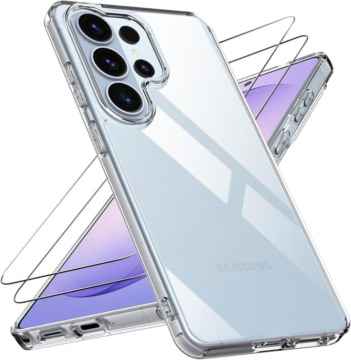 Samsung Galaxy S26 Ultra Hoesjes - Siliconen Backcover - Soft Touch - Transparant - Met 2x Screenprotectors-Ilumina Benelux