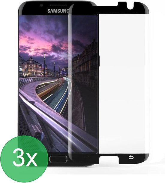 Samsung Galaxy S7 Edge Screenprotector Full Cover Gehard Glas 9H – Anti-kras – 3-Pack-Ilumina Benelux
