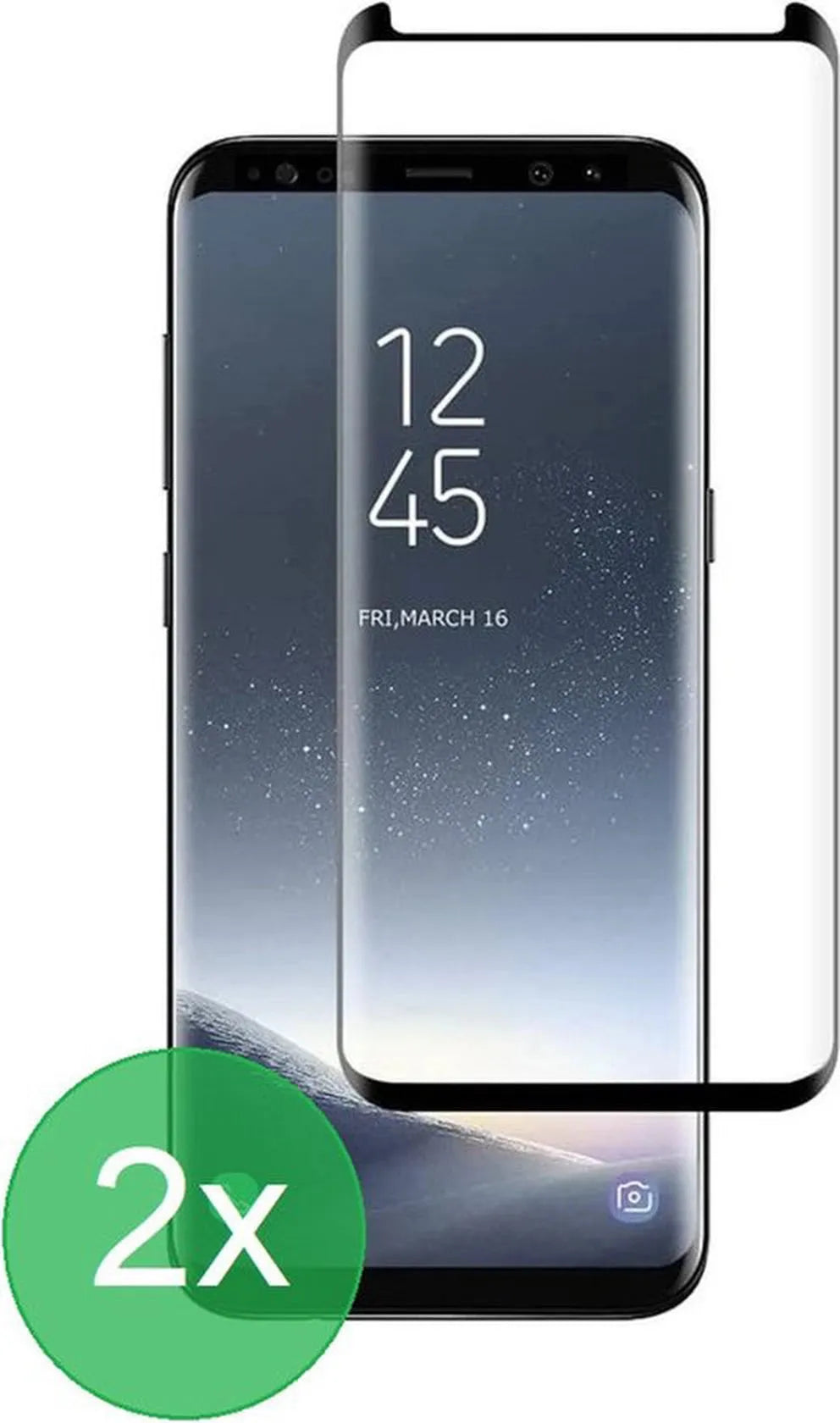 Samsung Galaxy S8 Plus Screenprotector Full Cover – 9H Gehard Glas – 2-Pack-Ilumina Benelux