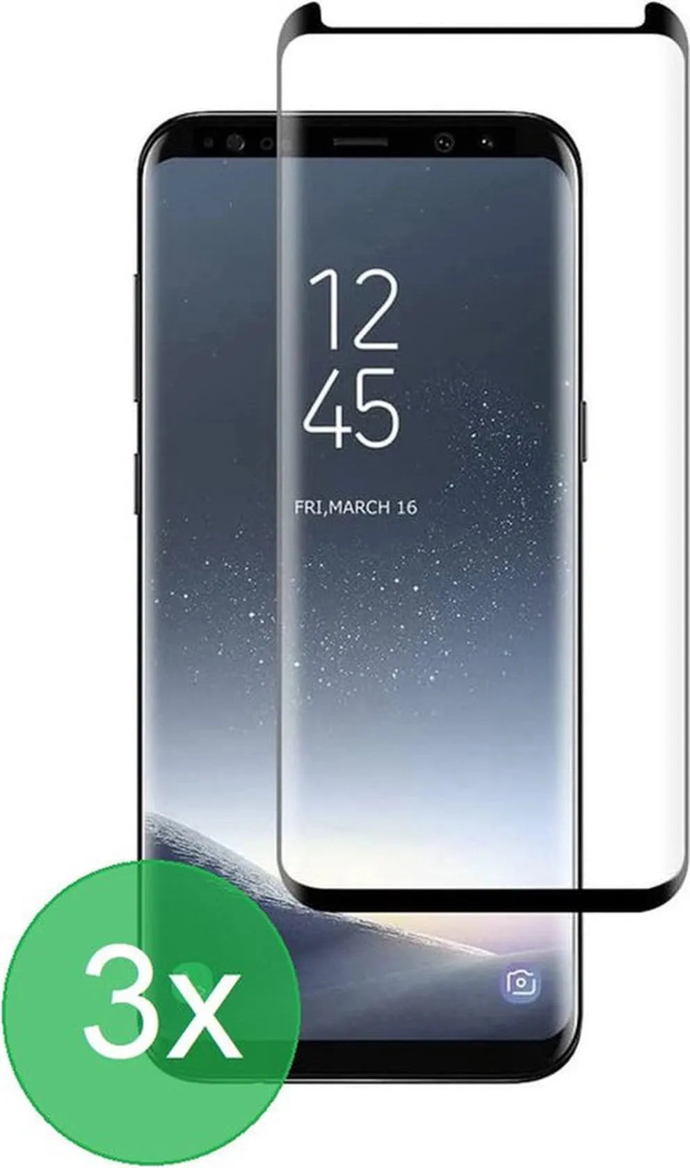 Samsung Galaxy S8 Plus Screenprotector Gehard 9H Screenprotector Full Cover – 3-Pack-Ilumina Benelux