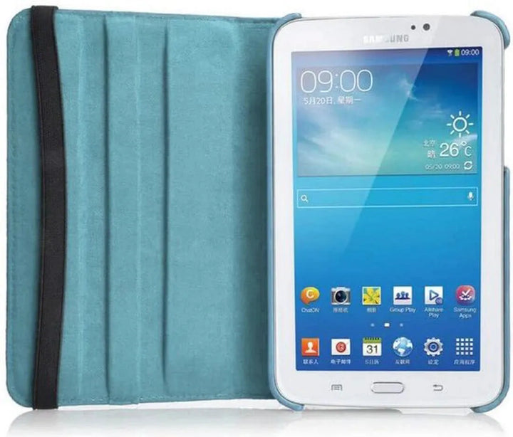 Samsung Galaxy Tab 3 7.0 (SM-T210/T215/P3200) Hoesjes – 360° draaibaar – Multi-stand – Lichtblauw-Tablethoesjes-Ilumina Benelux