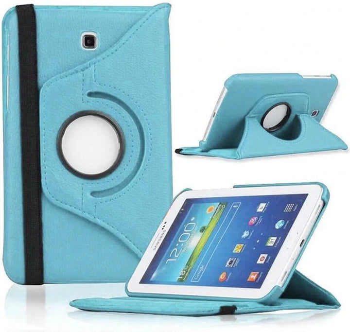 Samsung Galaxy Tab 3 7.0 (SM-T210/T215/P3200) Hoesjes – 360° draaibaar – Multi-stand – Lichtblauw-Tablethoesjes-Ilumina Benelux