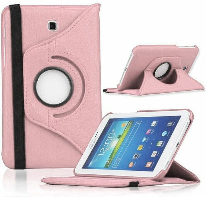 Samsung Galaxy Tab 3 7.0 (SM-T210/T215/P3200) Hoesjes – 360° draaibaar – Multi-stand – Lichtroze-Tablethoesjes-Ilumina Benelux