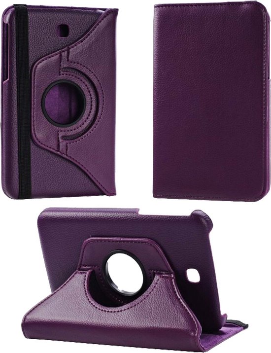 Samsung Galaxy Tab 3 7.0 (SM-T210/T215/P3200) Hoesjes – 360° draaibaar – Multi-stand – Paars-Tablethoesjes-Ilumina Benelux