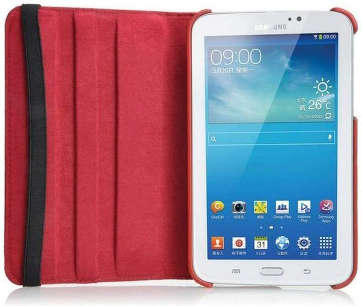 Samsung Galaxy Tab 3 7.0 (SM-T210/T215/P3200) Hoesjes – 360° draaibaar – Multi-stand – Rood-Tablethoesjes-Ilumina Benelux