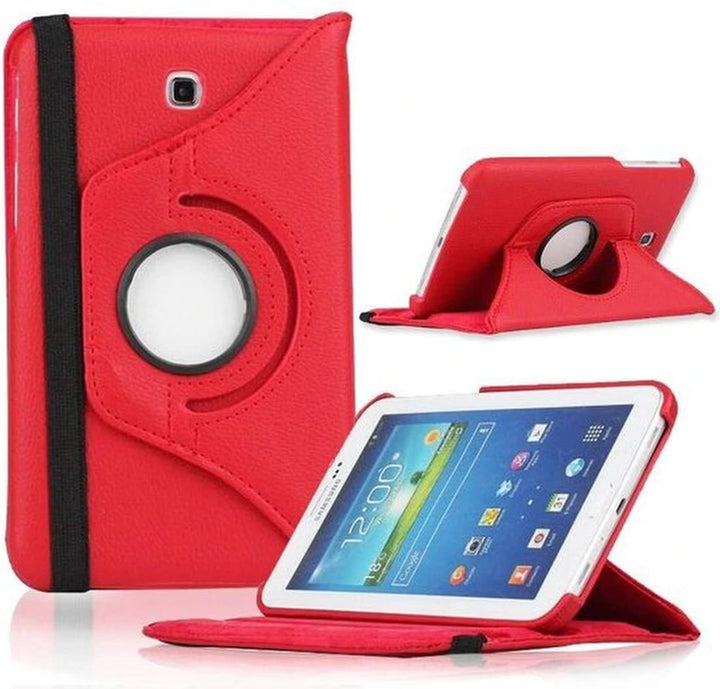 Samsung Galaxy Tab 3 7.0 (SM-T210/T215/P3200) Hoesjes – 360° draaibaar – Multi-stand – Rood-Tablethoesjes-Ilumina Benelux