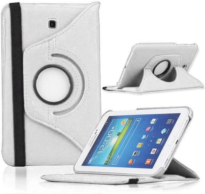 Samsung Galaxy Tab 3 7.0 (SM-T210/T215/P3200) Hoesjes – 360° draaibaar – Multi-stand – Wit-Tablethoesjes-Ilumina Benelux