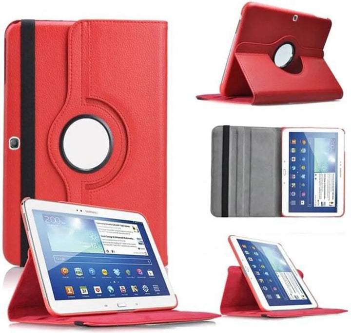 Samsung Galaxy Tab 4 10.1 T530/T535 Hoesjes – 360° draaibaar – Multi-stand – Rood-Tablethoesjes-Ilumina Benelux