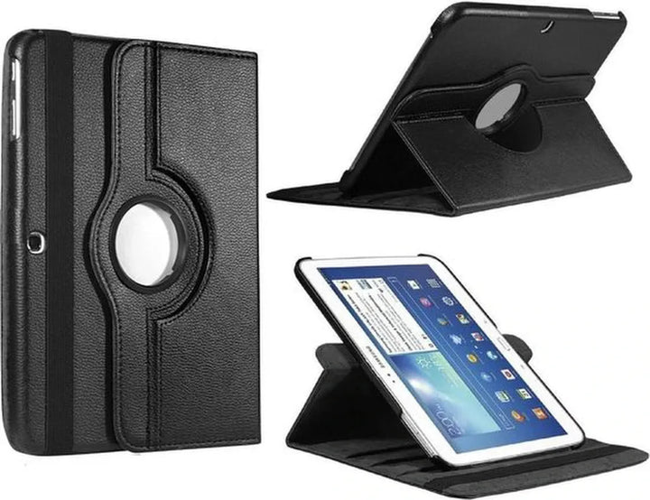 Samsung Galaxy Tab 4 10.1 T530/T535 Hoesjes – 360° draaibaar – Multi-stand – Zwart-Tablethoesjes-Ilumina Benelux