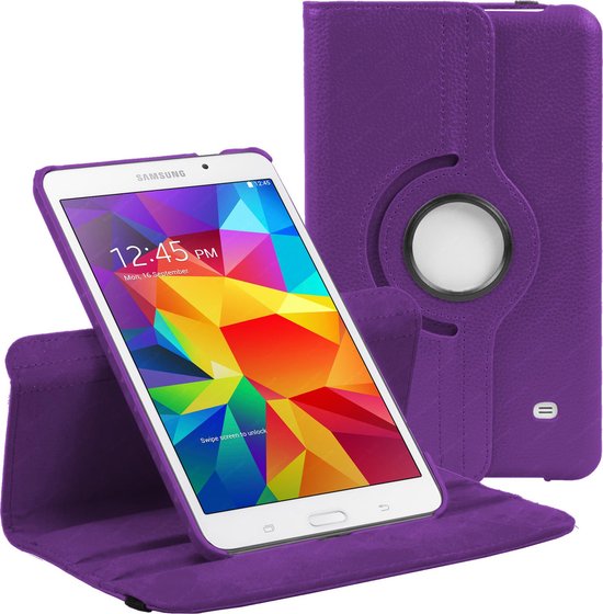 Samsung Galaxy Tab 4 8.0 SM-T330/T331/T335 Hoesjes – 360° draaibaar – Multi-stand – Paars-Tablethoesjes-Ilumina Benelux