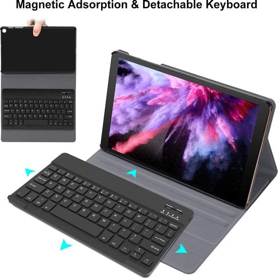 Samsung Galaxy Tab A 10.1 2019 SM-T510/T515 – Bluetooth Toetsenbord – Standfunctie – Zwart-Tablethoesjes-Ilumina Benelux