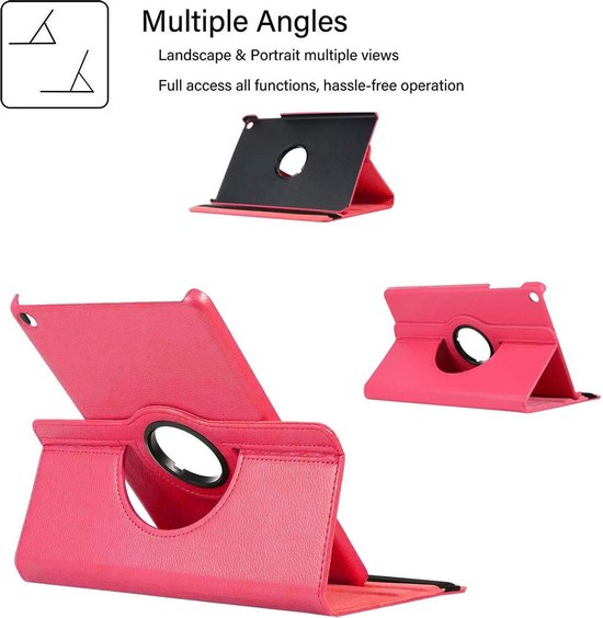 Samsung Galaxy Tab A 10.1 2019 (SM-T510/T515) Hoesjes – 360° draaibaar – Multi-stand – Roze-Tablethoesjes-Ilumina Benelux