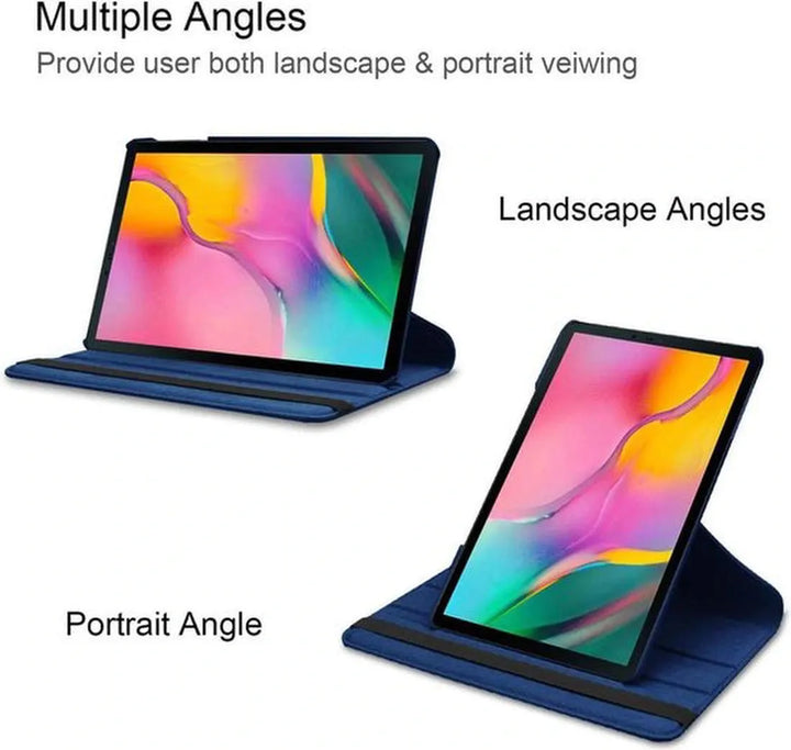 Samsung Galaxy Tab A 10.1 2019 T510/T515 Hoesjes – 360° draaibaar – Multi-stand – Donkerblauw-Tablethoesjes-Ilumina Benelux