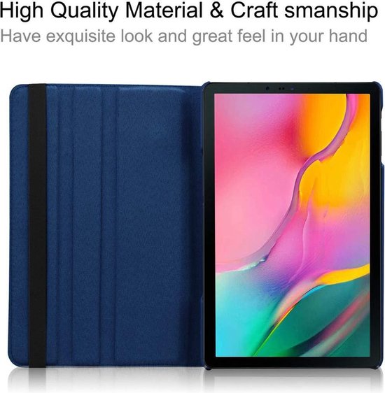 Samsung Galaxy Tab A 10.1 2019 T510/T515 Hoesjes – 360° draaibaar – Multi-stand – Donkerblauw-Tablethoesjes-Ilumina Benelux