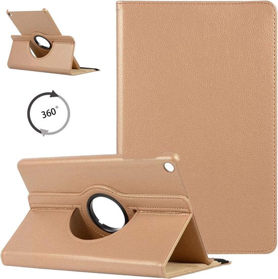 Samsung Galaxy Tab A 10.1 2019 T510/T515 Hoesjes – 360° draaibaar – Multi-stand – Goud-Tablethoesjes-Ilumina Benelux