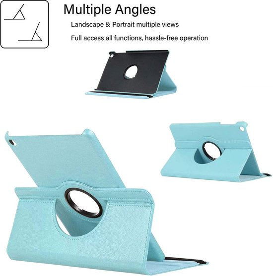 Samsung Galaxy Tab A 10.1 2019 T510/T515 Hoesjes – 360° draaibaar – Multi-stand – Lichtblauw-Tablethoesjes-Ilumina Benelux