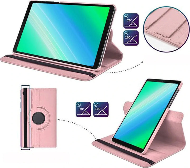 Samsung Galaxy Tab A 10.1 2019 T510/T515 Hoesjes – 360° draaibaar – Multi-stand – Lichtroze-Tablethoesjes-Ilumina Benelux