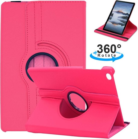 Samsung Galaxy Tab A 10.1 2019 T510/T515 Hoesjes – 360° draaibaar – Multi-stand Standfunctie – Donker Roze-Tablethoesjes-Ilumina Benelux