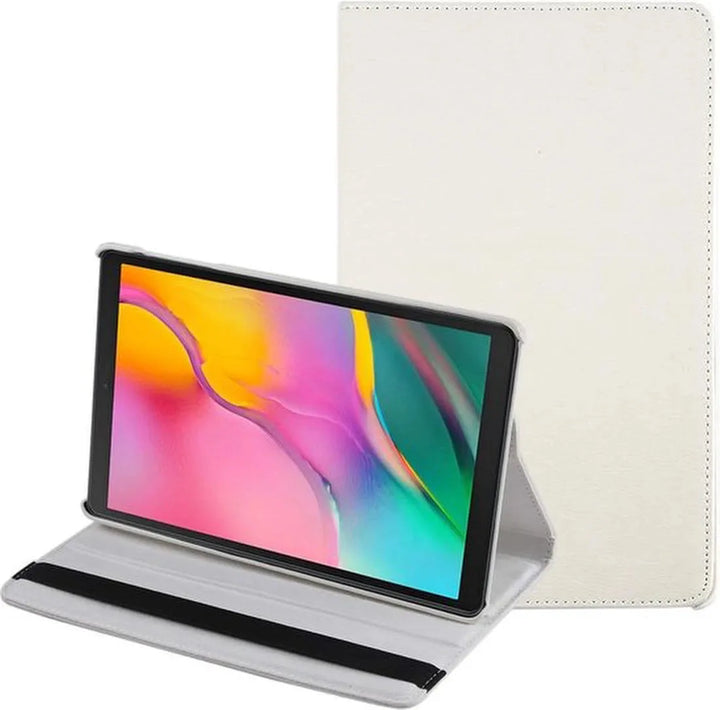 Samsung Galaxy Tab A 10.1 (2019) T510/T515 Hoesjes – 360° draaibaar – Standfunctie – Wit-Tablethoesjes-Ilumina Benelux