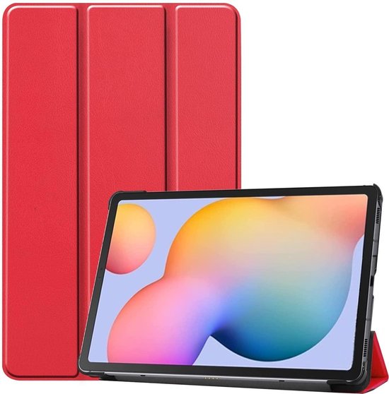 Samsung Galaxy Tab A 10.1 2019 – Ultraslank – Tri-Fold Cover – Standfunctie – Rood-Tablethoesjes-Ilumina Benelux