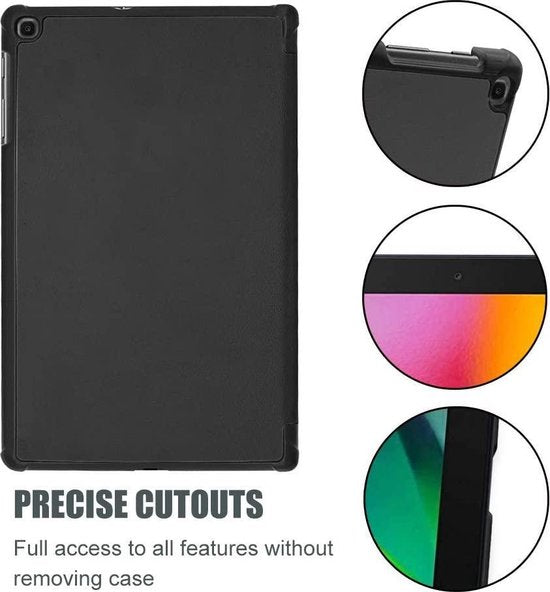 Samsung Galaxy Tab A 10.1 T510/T515 (2019) – Tri-Fold Book Cover – Standfunctie – Zwart-Tablethoesjes-Ilumina Benelux