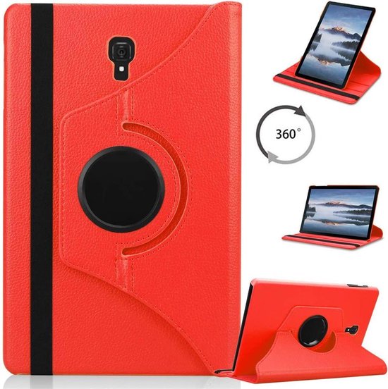 Samsung Galaxy Tab A 10.5 T590/T595 (2018) Hoesjes – 360° draaibaar – Multi-stand – Rood-Tablethoesjes-Ilumina Benelux