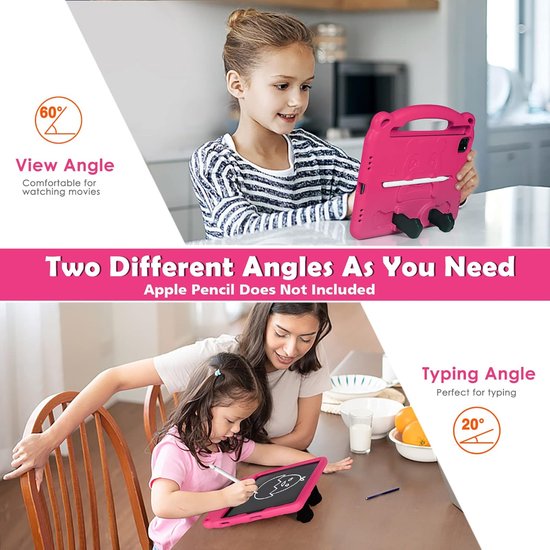 Samsung Galaxy Tab A 8.0 2019 SM-T290/SM-T295 – Kids Case Hoesjes – Schokbestendig – Roze-Tablethoesjes-Ilumina Benelux