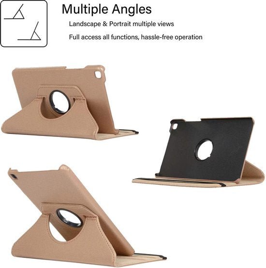 Samsung Galaxy Tab A 8.0 (2019) SM-T290/T295 Hoesjes – 360° draaibaar – Multi-stand – Goud-Tablethoesjes-Ilumina Benelux
