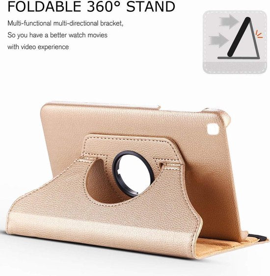 Samsung Galaxy Tab A 8.0 2019 T290 Hoesjes – 360° draaibaar – Standfunctie – Goud-Tablethoesjes-Ilumina Benelux