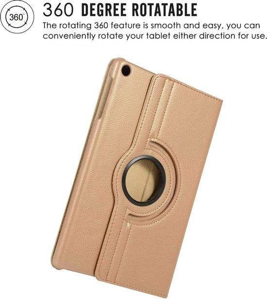 Samsung Galaxy Tab A7 10.4 (2020) Hoesjes – 360° draaibaar – Multi Stand Case – Goud + Screenprotector-Tablethoesjes-Ilumina Benelux