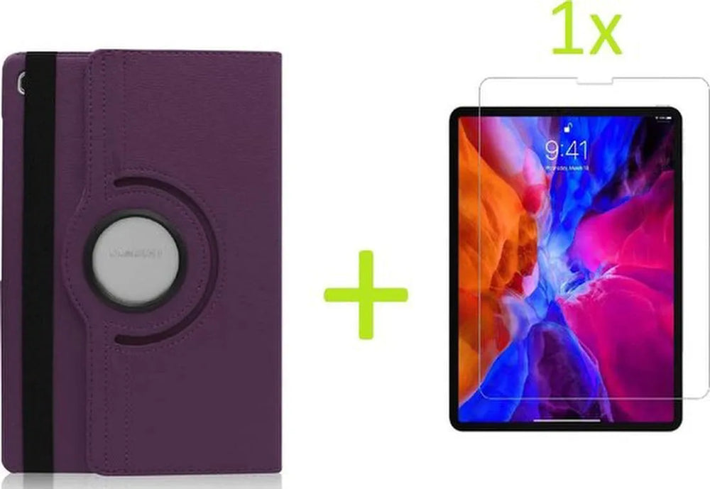 Samsung Galaxy Tab A7 10.4 (2020) Hoesjes – 360° draaibaar Multi Stand Case – Incl. Screenprotector – Paars-Tablethoesjes-Ilumina Benelux