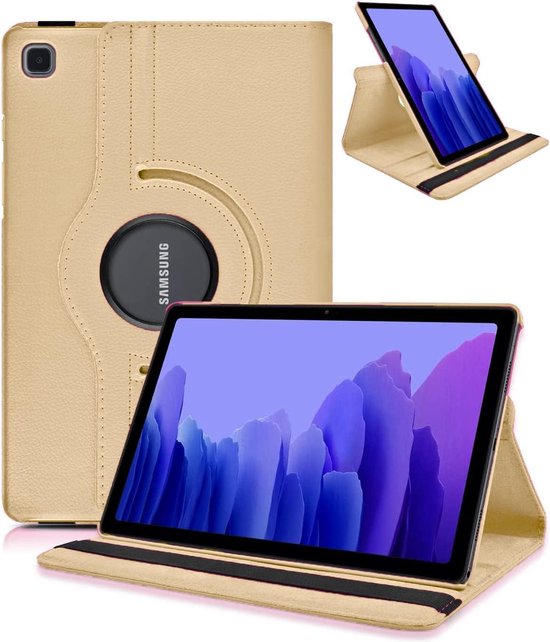 Samsung Galaxy Tab A7 10.4 (2020) Hoesjes – 360° draaibaar – Multi-stand – Goud-Tablethoesjes-Ilumina Benelux