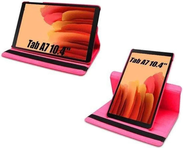 Samsung Galaxy Tab A7 10.4 (2020) Hoesjes – 360° draaibaar – Multi-stand – Incl. screenprotector – Donkerroze-Tablethoesjes-Ilumina Benelux